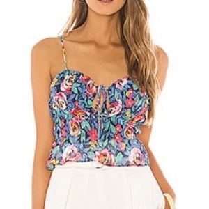 Lovers + Friends Rani Rose Garden Floral Top Small